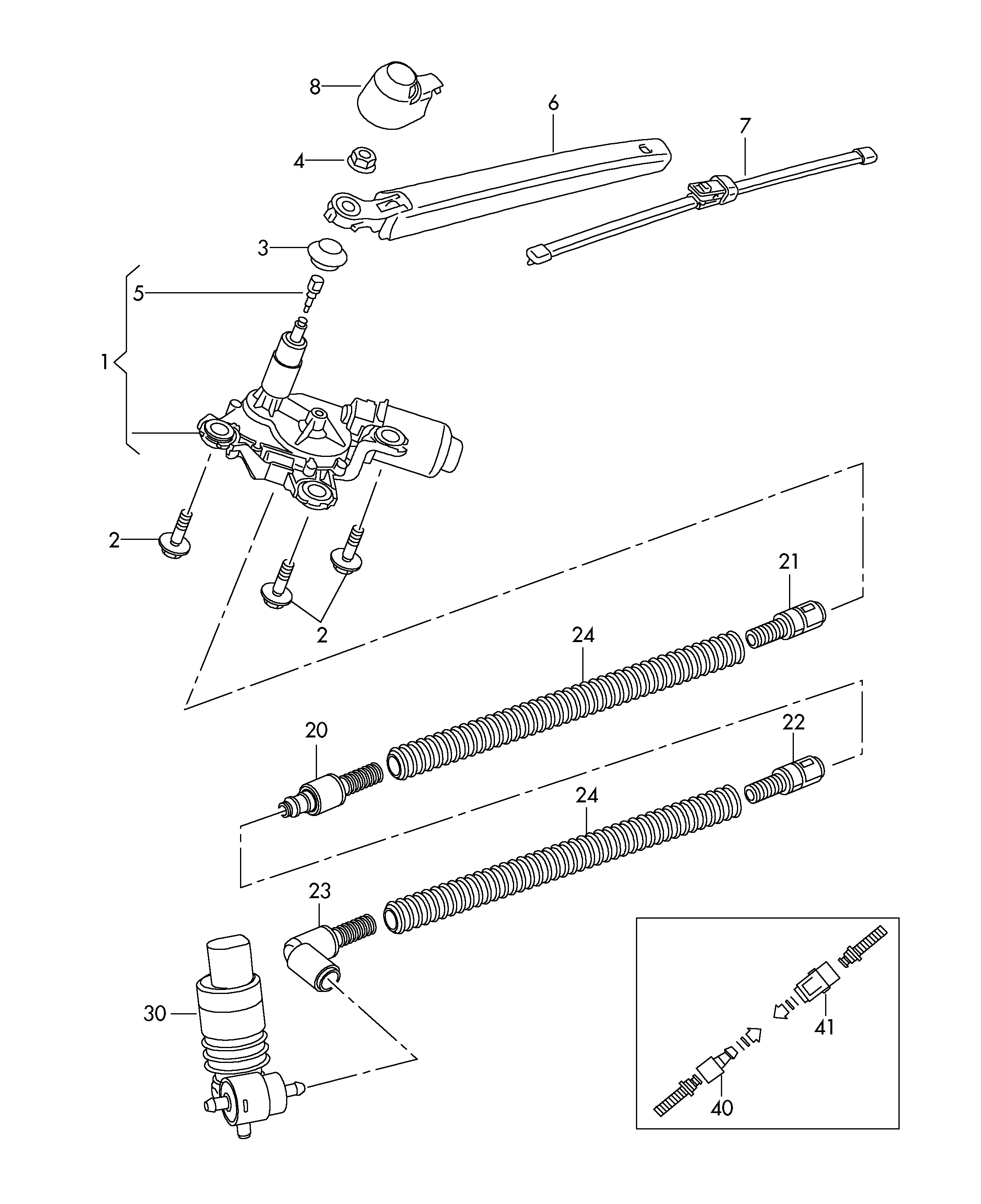 VW 8D9 955 758A - Пыльник, тяги и рычаги привода стеклоочистителя autospares.lv