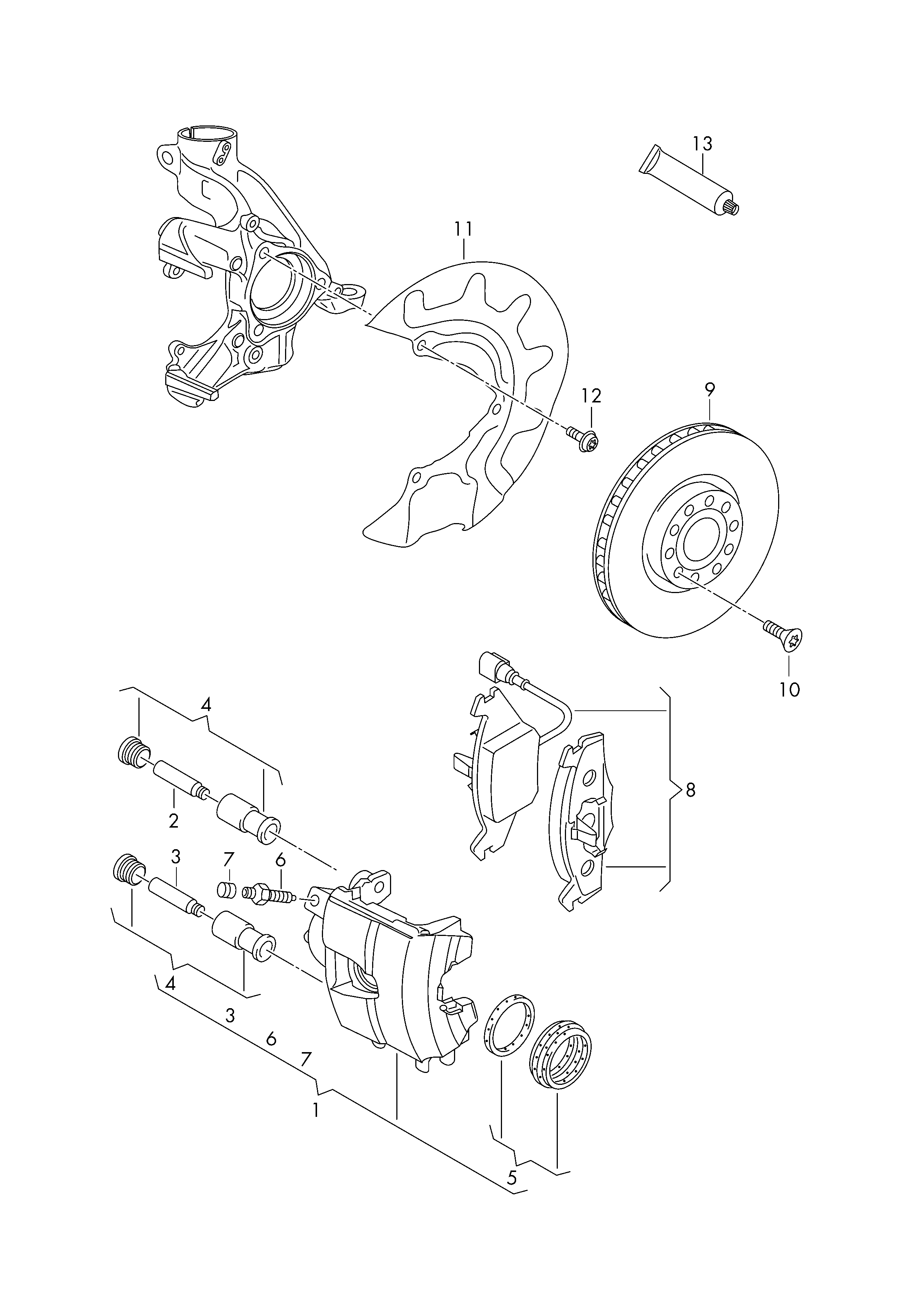 AUDI 5Q0698151C - Тормозные колодки, дисковые, комплект autospares.lv