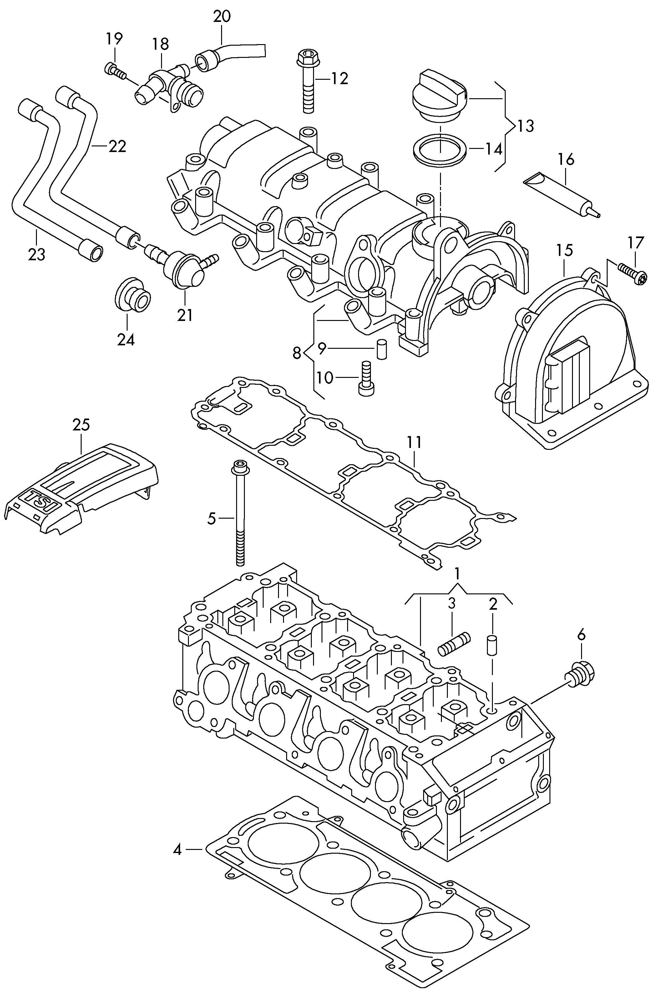 VW 03F 103 638 - Прокладка, вентиляция картера autospares.lv