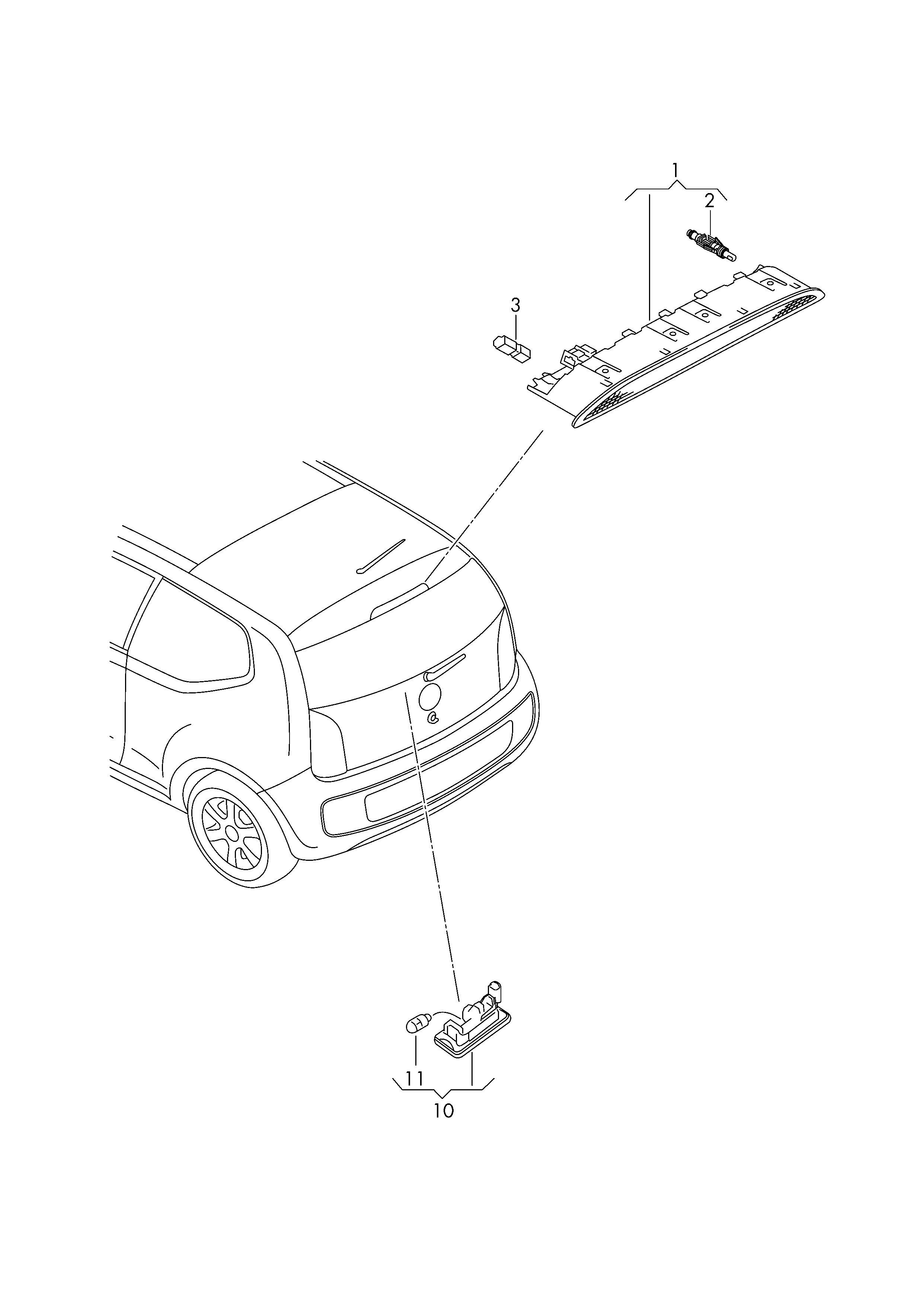 VW 1K9 943 021D - Фонарь освещения номерного знака autospares.lv