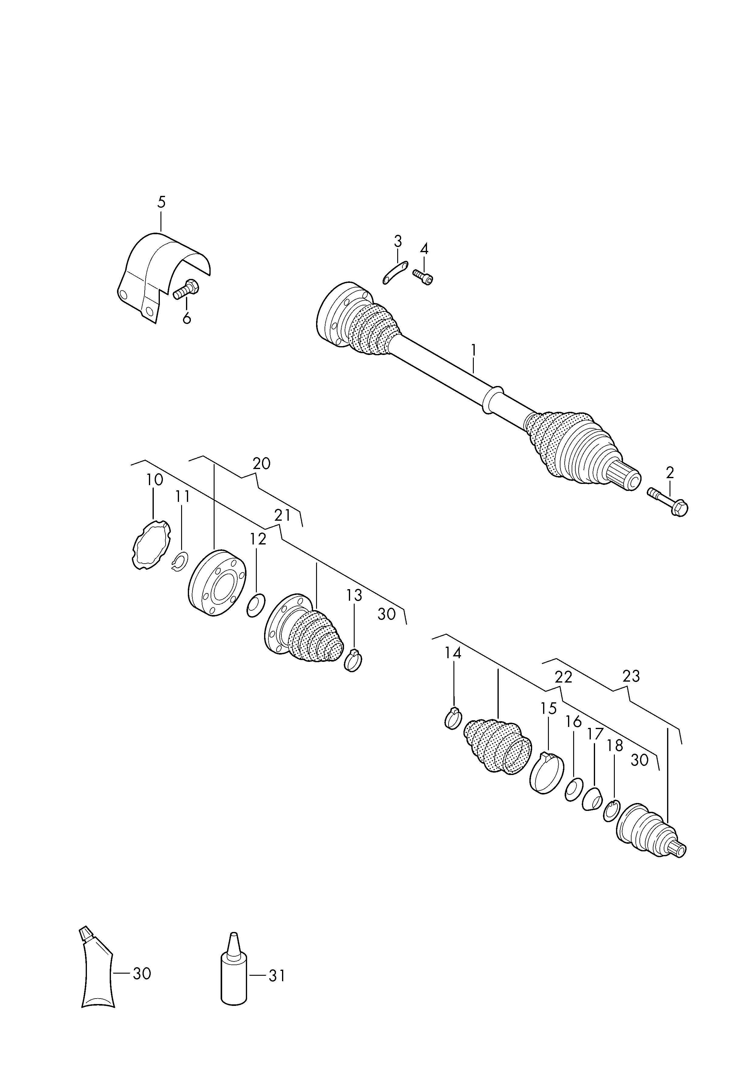 VAG 5Q0407271B - Приводной вал autospares.lv