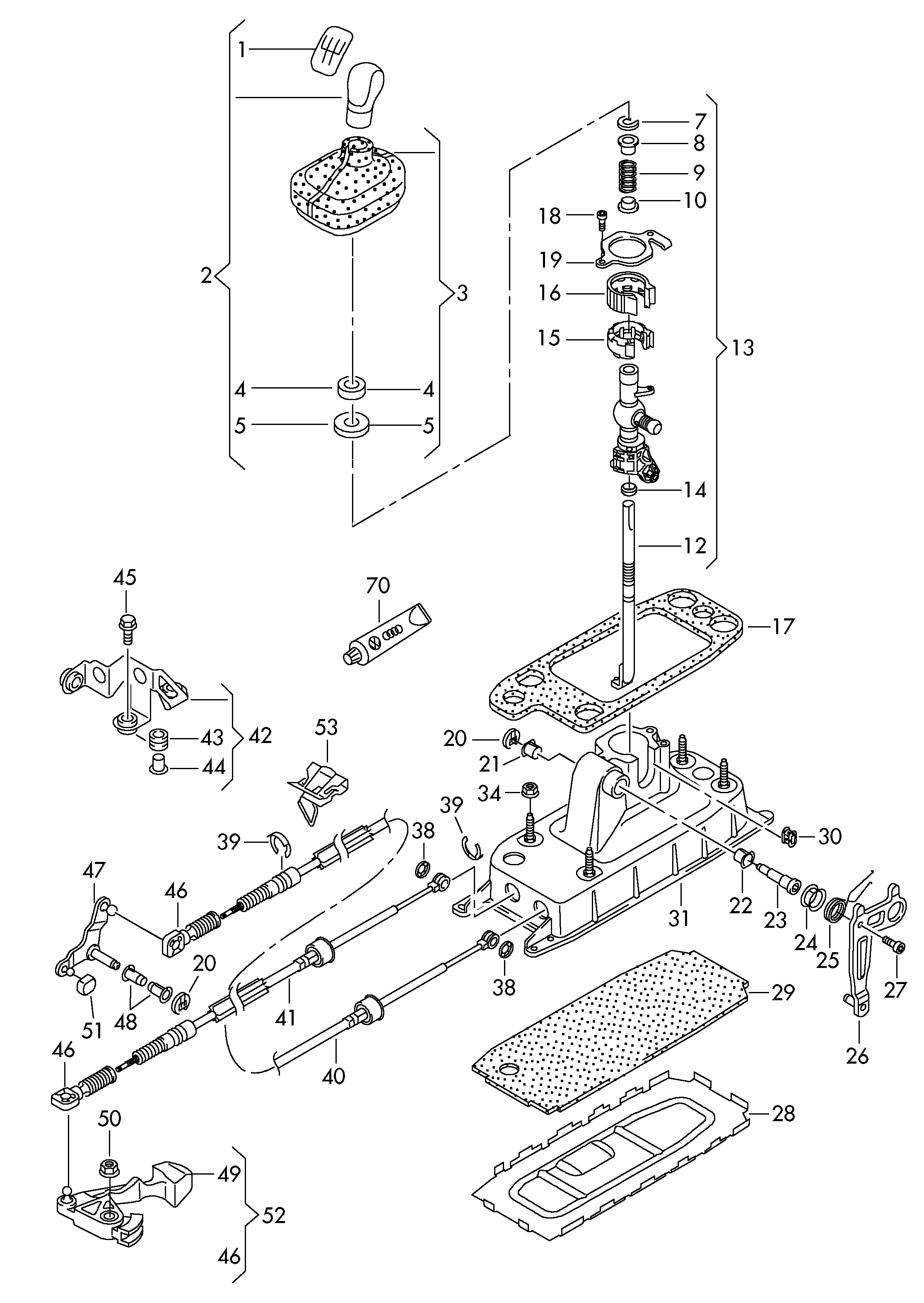 VW 1K0 711 203D - Ремкомплект, рычаг переключения передач autospares.lv