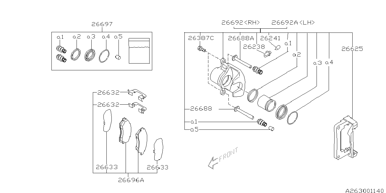 Subaru 26692-AE010 - Тормозной суппорт autospares.lv