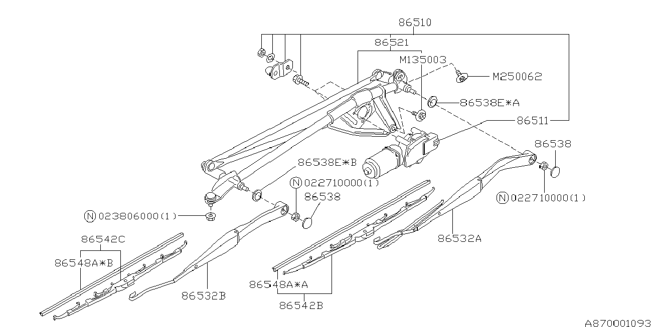 Subaru 86542AE020 - Щетка стеклоочистителя autospares.lv