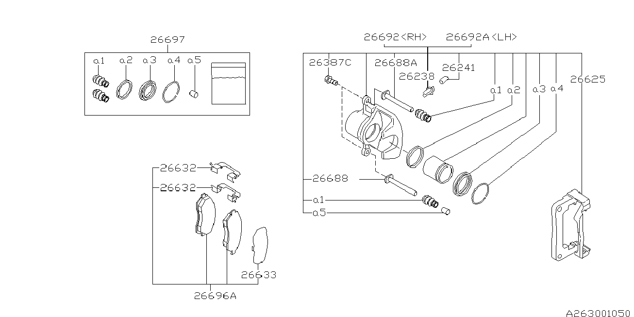 Subaru 26692FC010 - Тормозной суппорт autospares.lv