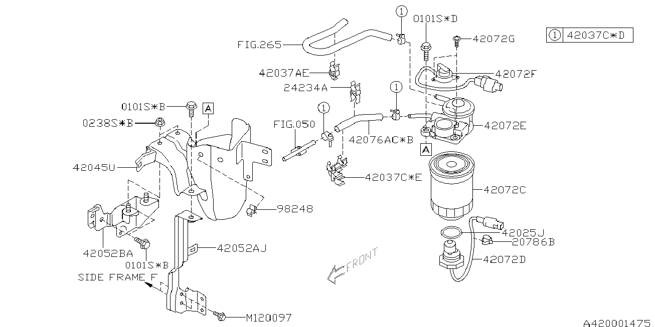 Subaru 42072AG060 - Топливный фильтр autospares.lv