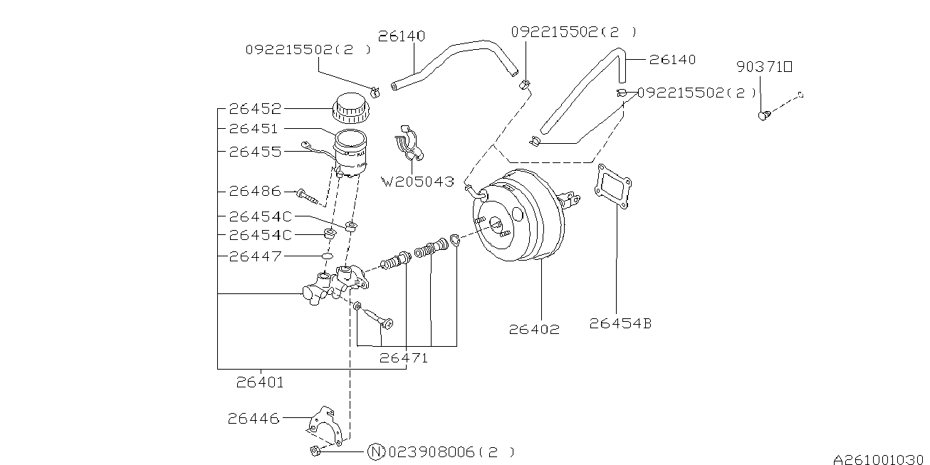 Subaru 26471-AA000 - Ремкомплект, главный тормозной цилиндр autospares.lv