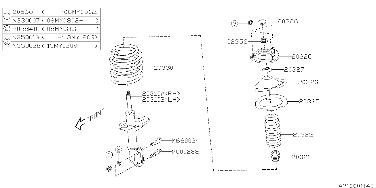 Subaru 20320-XA00A-9E - Элементы крепления амортизатора autospares.lv