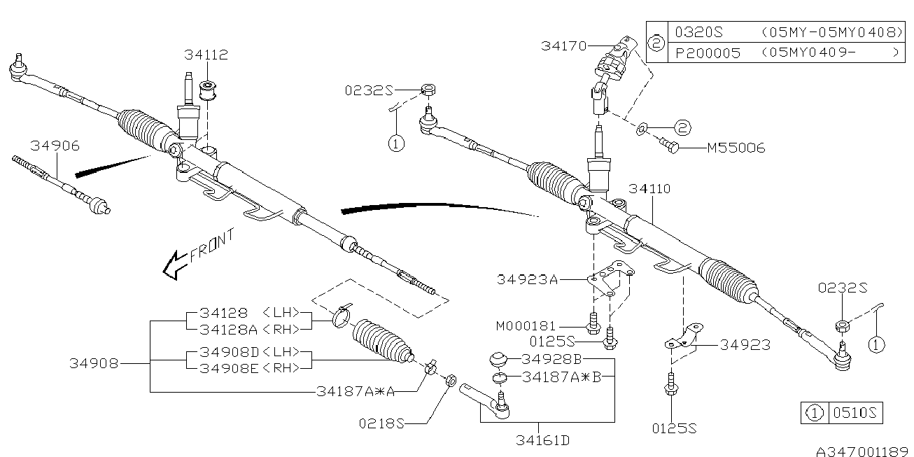 Subaru 34160-AE001 - Осевой шарнир, рулевая тяга autospares.lv