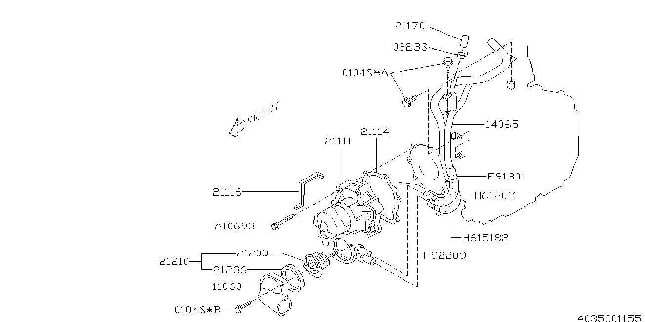 Subaru 21210AA030 - Термостат охлаждающей жидкости / корпус autospares.lv