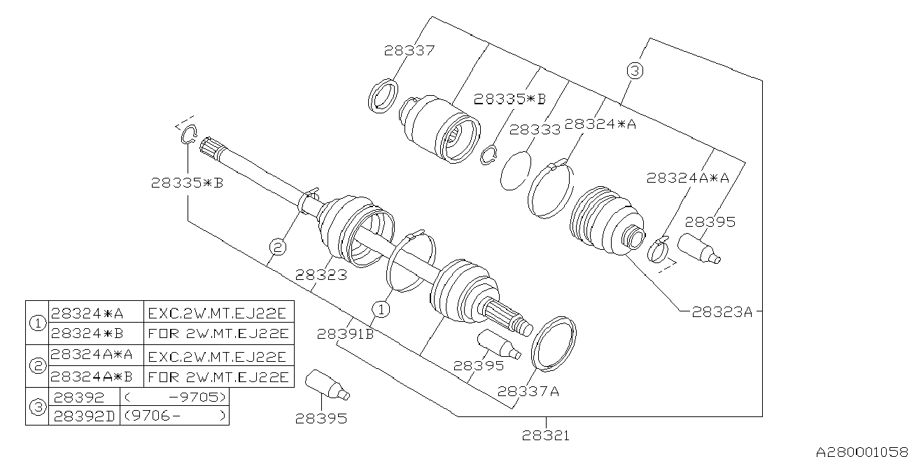 Subaru 28091-AC070 - Шарнирный комплект, ШРУС, приводной вал autospares.lv