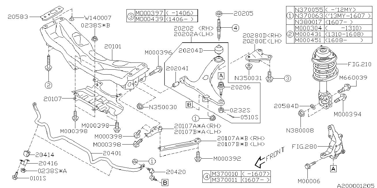 Subaru 20470-SA001 - Тяга / стойка, стабилизатор autospares.lv