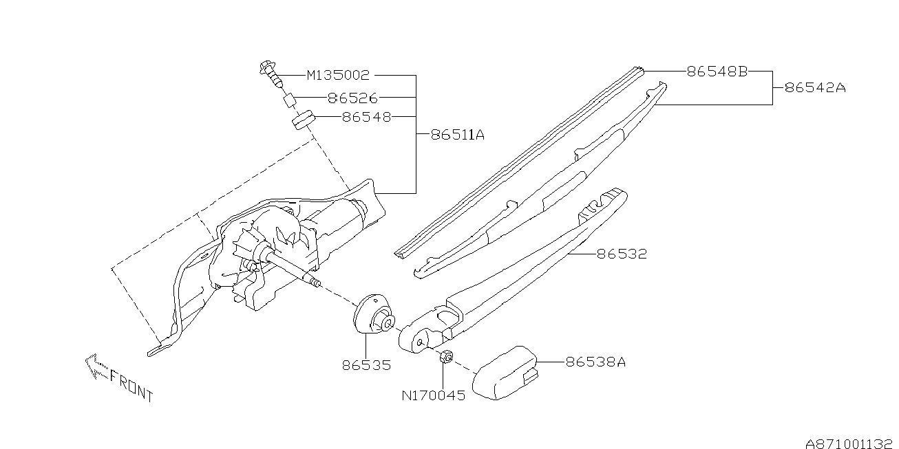 Subaru 86548KG080 - Щетка стеклоочистителя autospares.lv