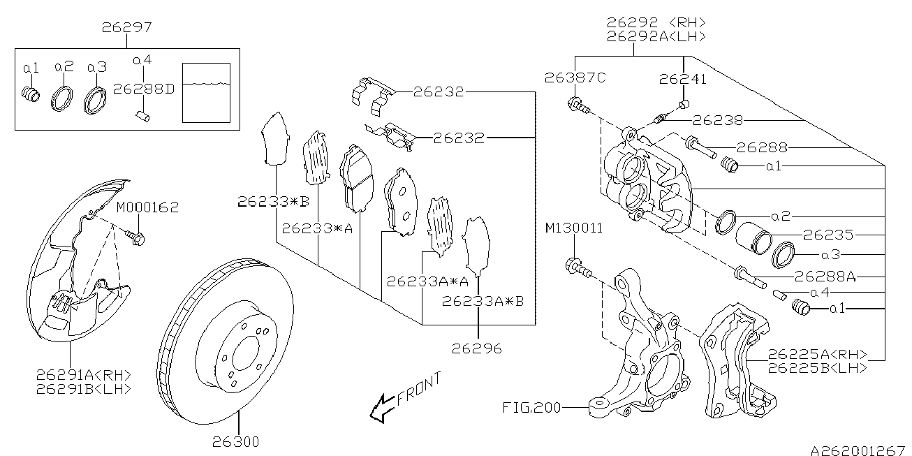 Subaru 26297-AG000 - Ремкомплект, тормозной суппорт autospares.lv