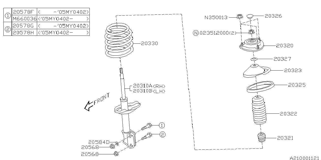 Subaru 20330SA010 - Пружина ходовой части autospares.lv