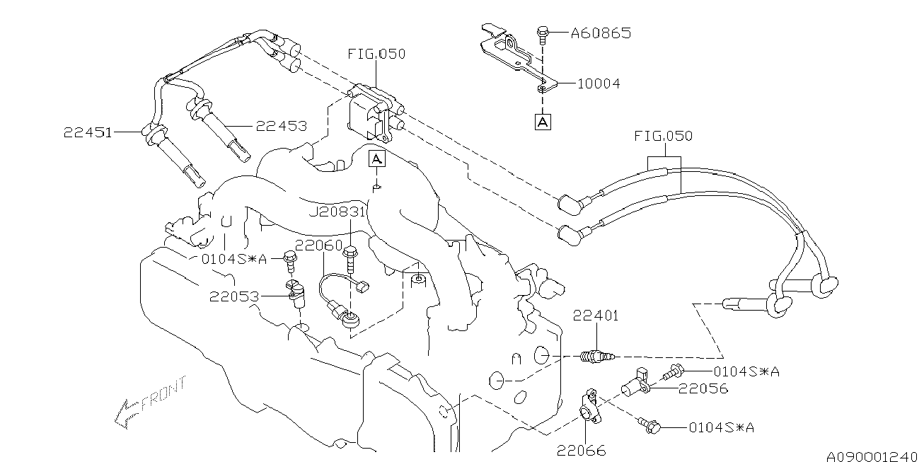 Subaru 22401AA570 - Свеча зажигания autospares.lv