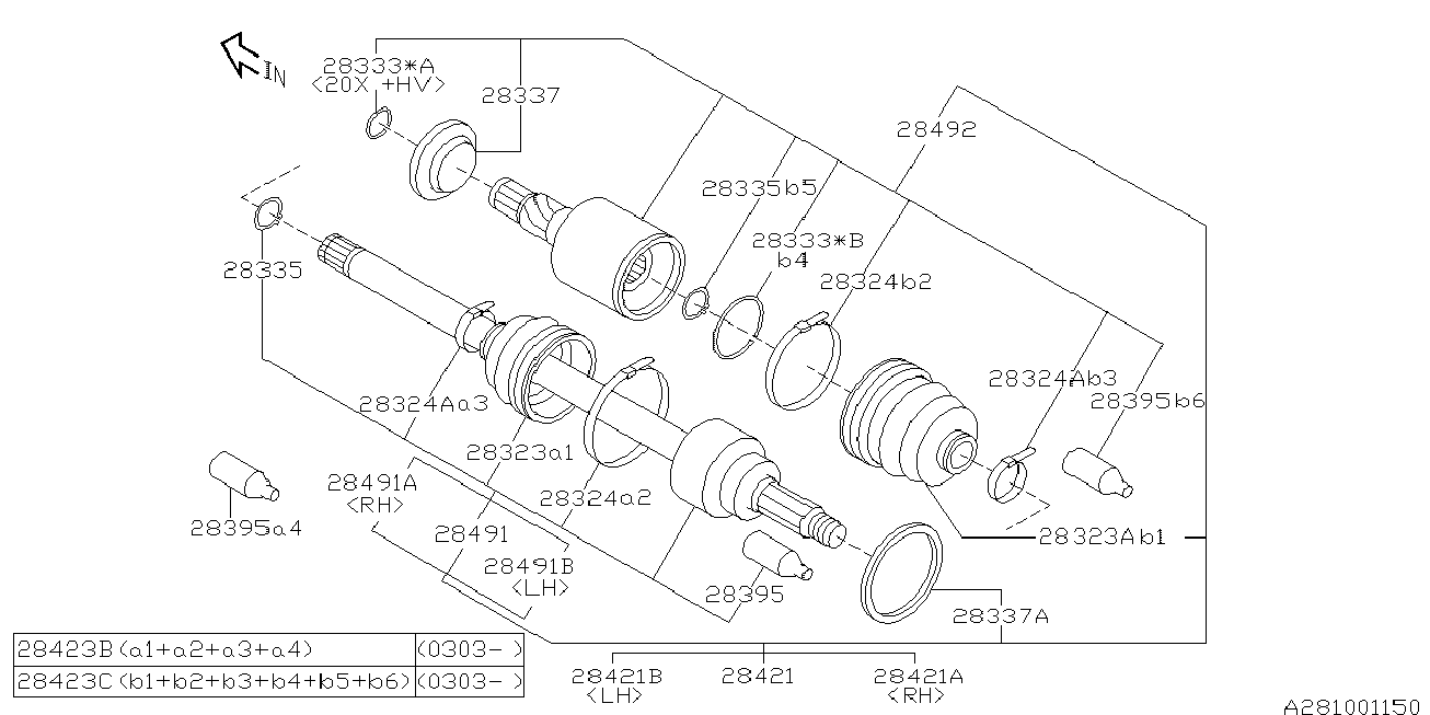 Subaru 28423-FE000 - Пыльник, приводной вал autospares.lv