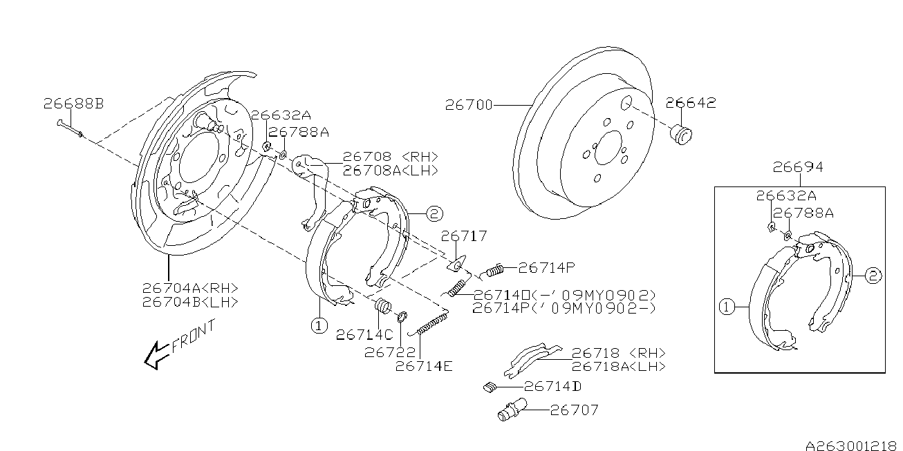 Subaru 26265-PA000 - Комплектующие, стояночная тормозная система autospares.lv