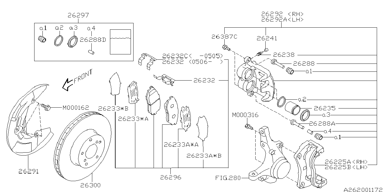 Bedford 26296-XA000 - Тормозные колодки, дисковые, комплект autospares.lv