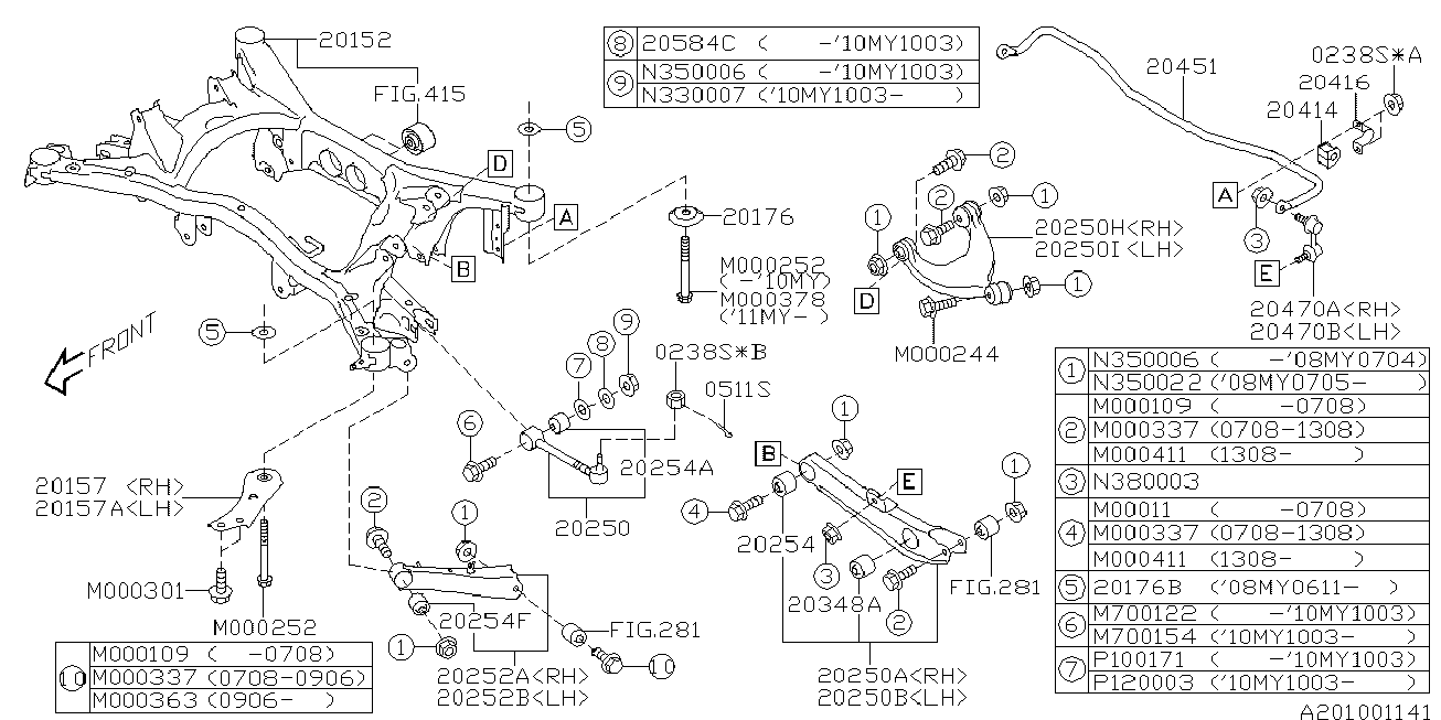 Subaru 20470-XA000 - Тяга / стойка, стабилизатор autospares.lv