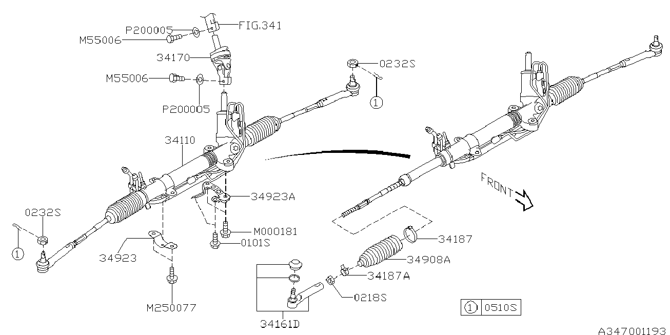 Subaru 34141-AC010 - Наконечник рулевой тяги, шарнир autospares.lv