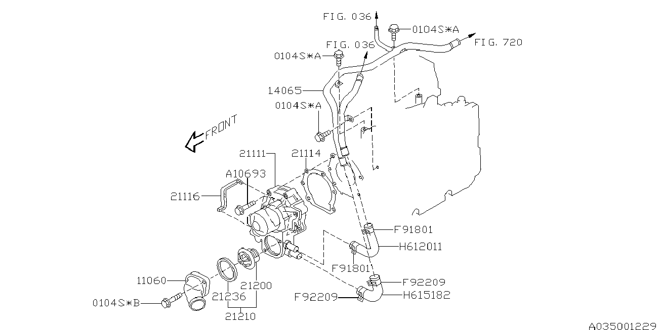 Subaru 21111-AA340 - Водяной насос autospares.lv