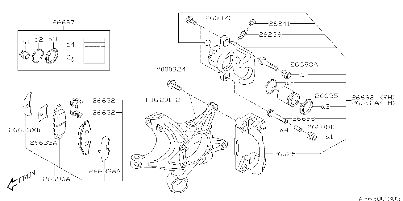 Subaru 26692-YC010 - Тормозной суппорт autospares.lv