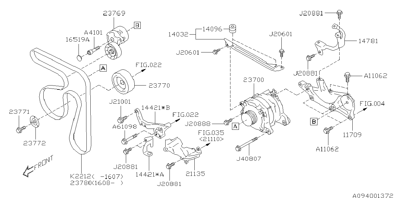 Subaru 23769AA040 - Натяжитель, поликлиновый ремень autospares.lv