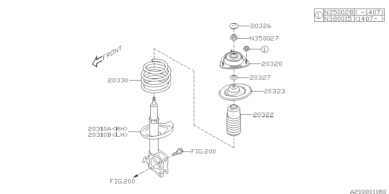 Subaru 20320FG012 - Опора стойки амортизатора, подушка autospares.lv