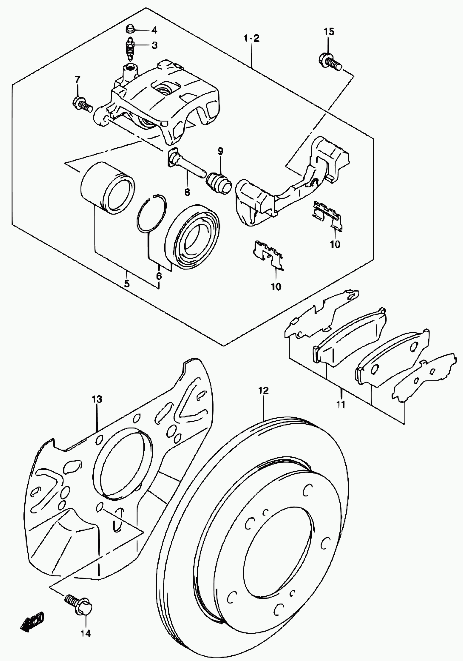 Suzuki 55840-76G00 - Ремкомплект, тормозной суппорт autospares.lv