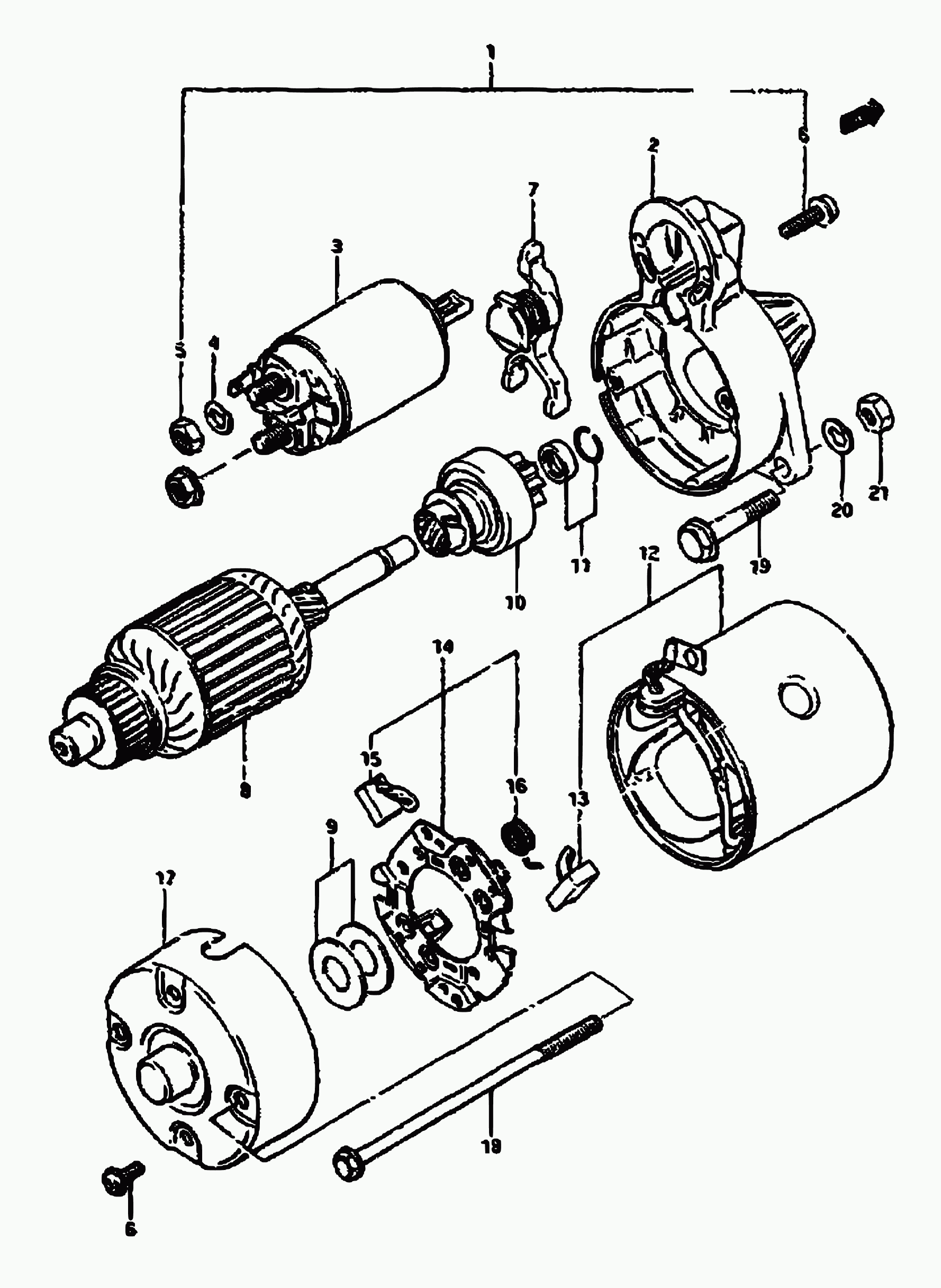 Suzuki 31132-80090 - Угольная щетка, стартер autospares.lv