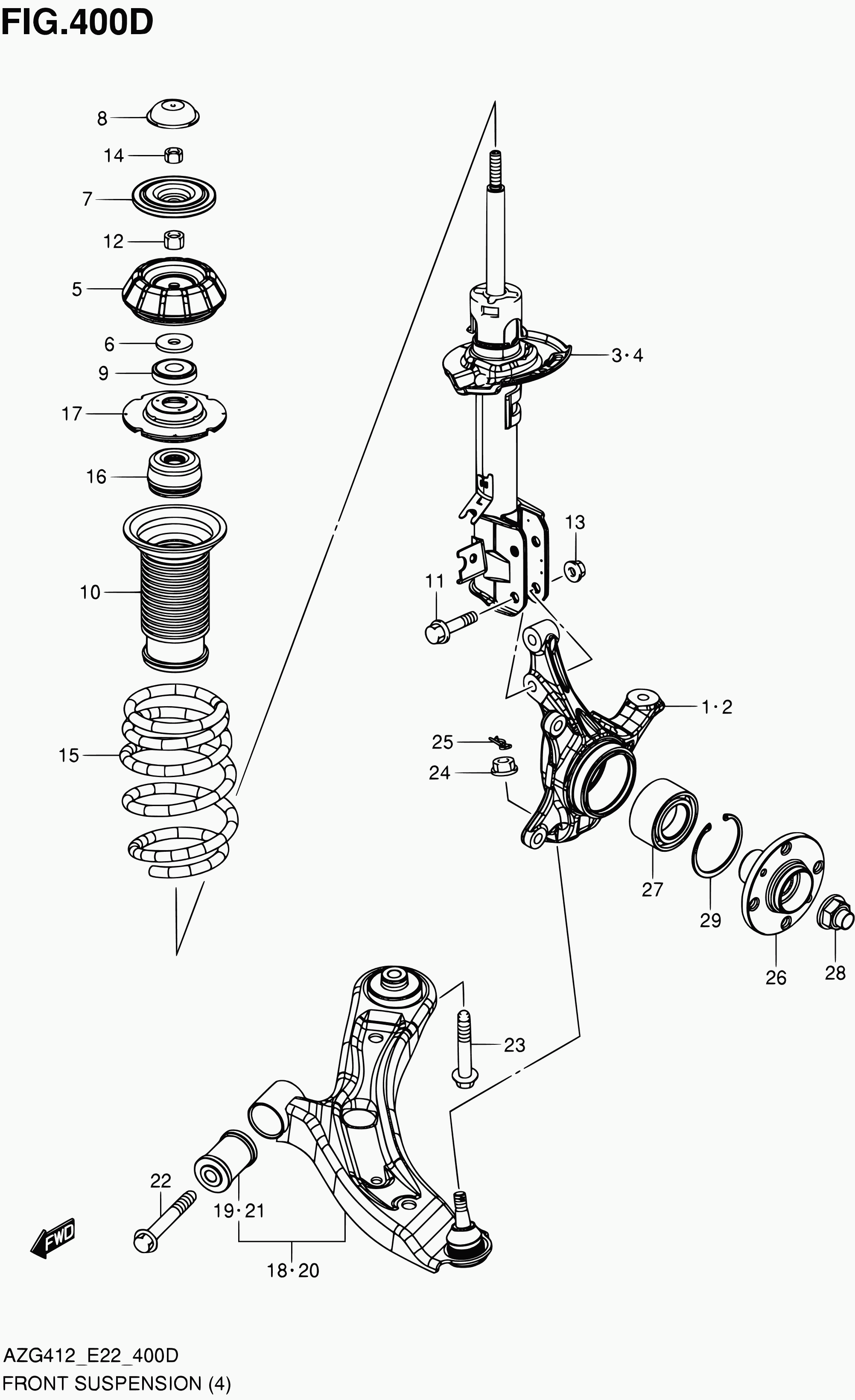 Suzuki 41710-71L01 - Опора стойки амортизатора, подушка autospares.lv