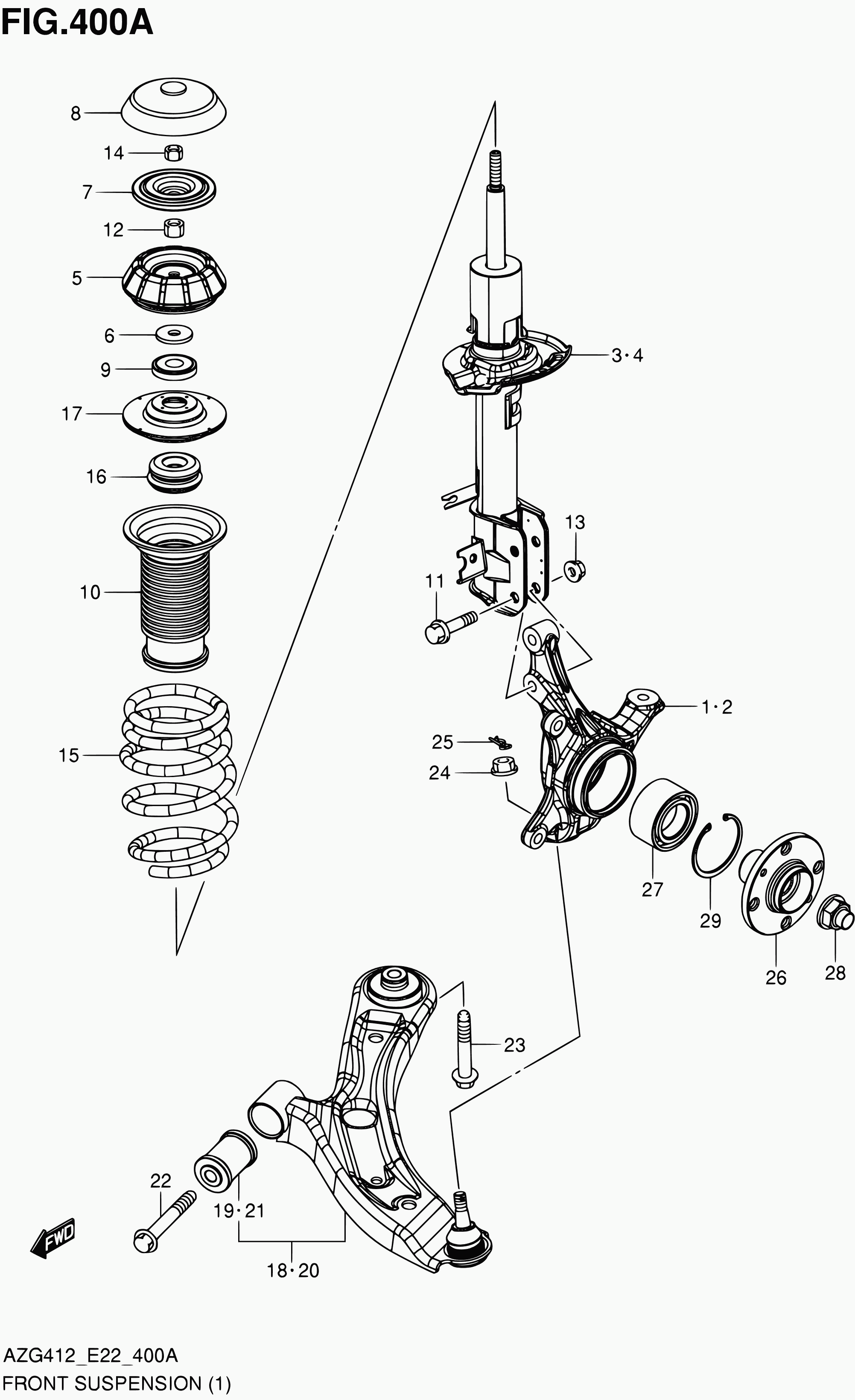 Suzuki 41601-68L00 - Амортизатор autospares.lv