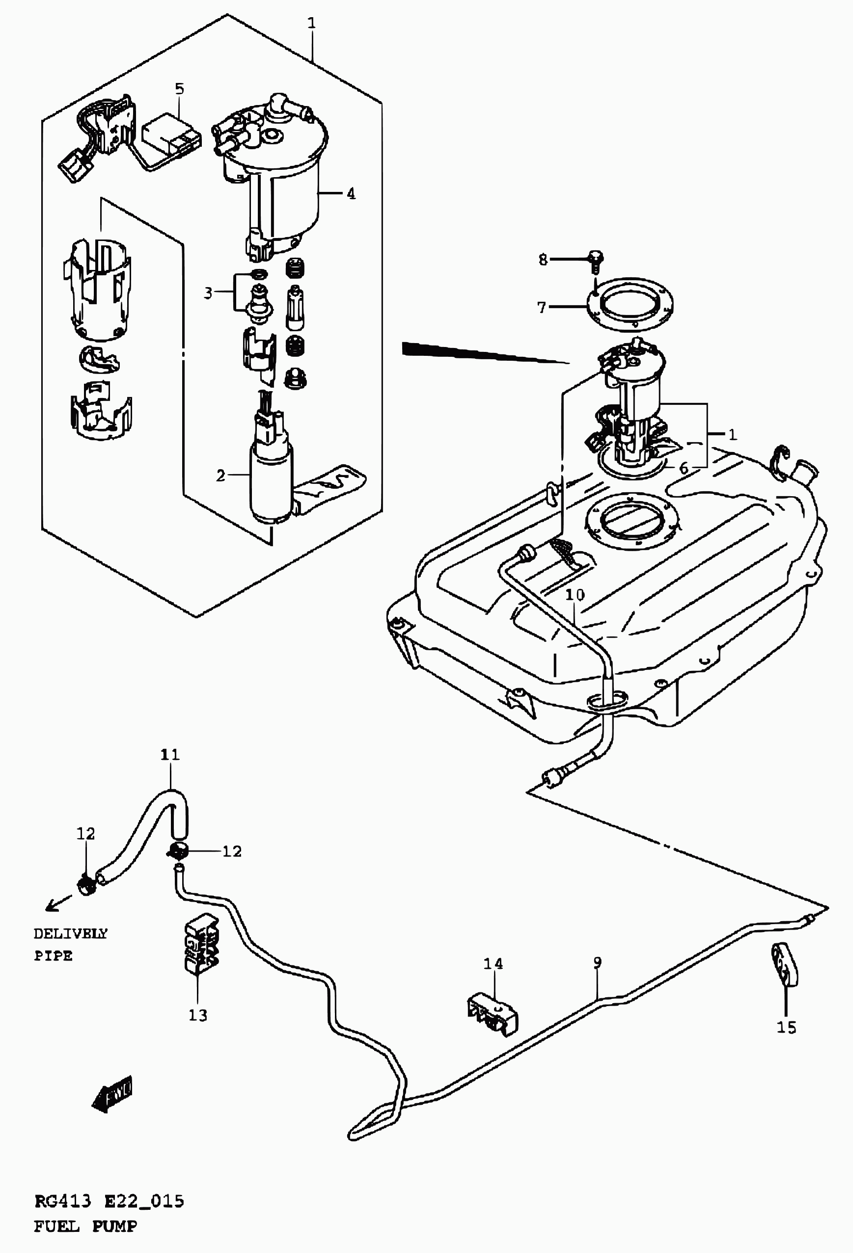 Suzuki 15110-65G00 - Топливный насос autospares.lv