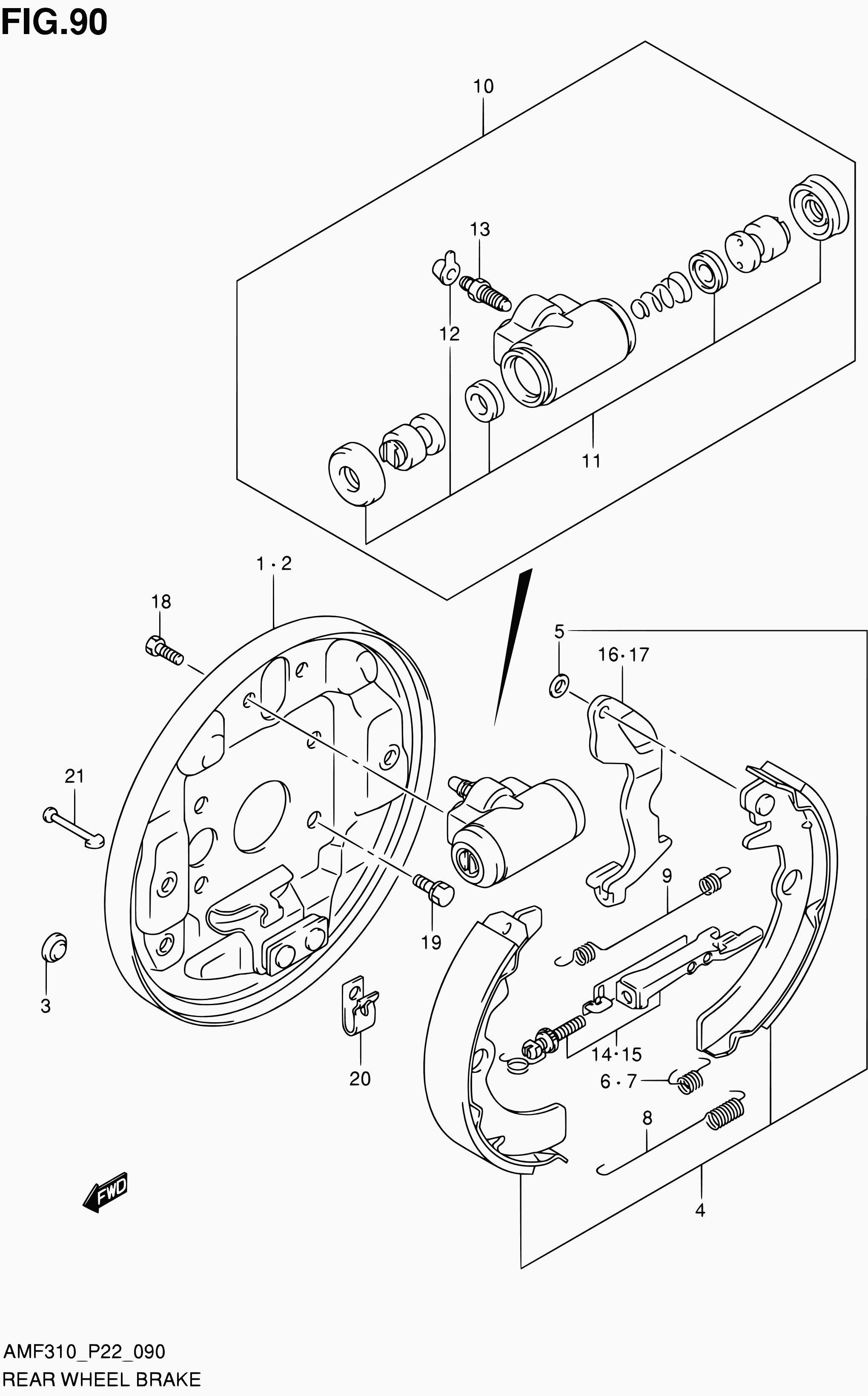 Suzuki 53200M68K00 - Комплект тормозных колодок, барабанные autospares.lv