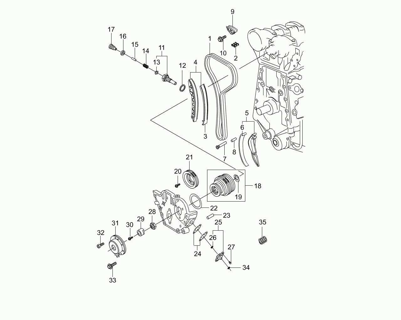 Mercedes-Benz 111 050 03 11 - Натяжитель цепи ГРМ autospares.lv