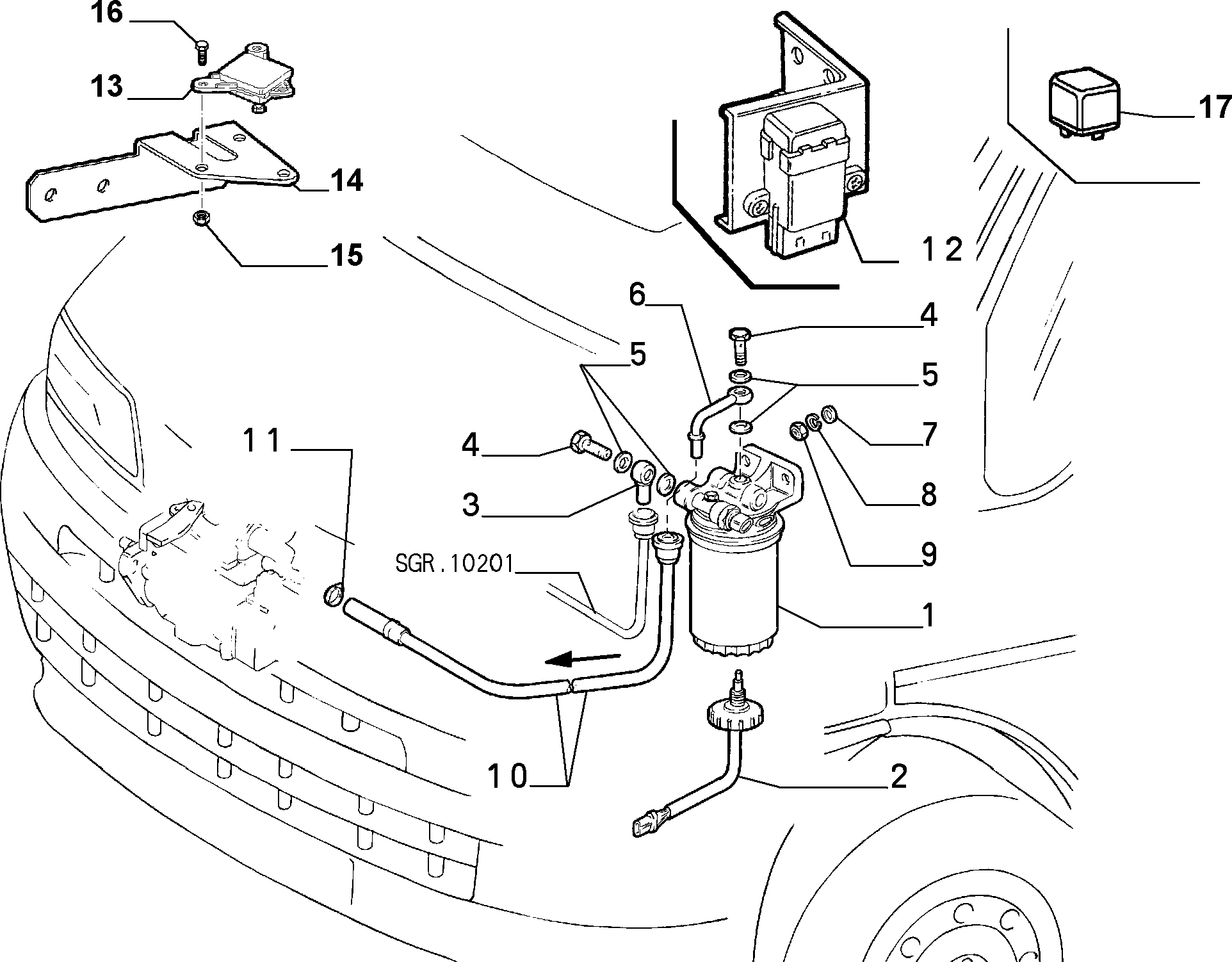 FIAT 1310071080 - Топливный фильтр autospares.lv