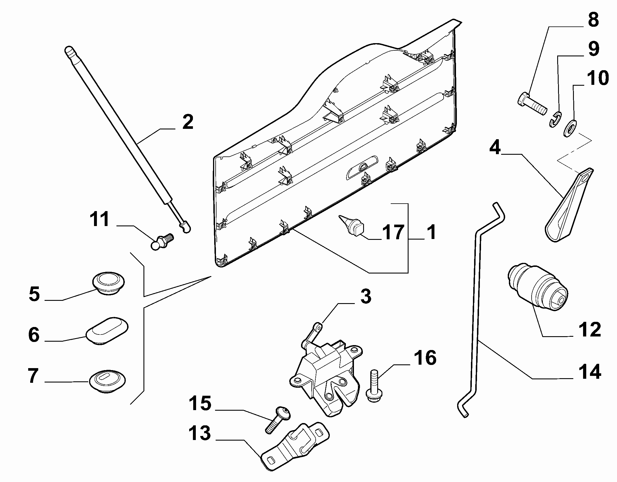 FIAT 51927230 - Газовая пружина, упор autospares.lv