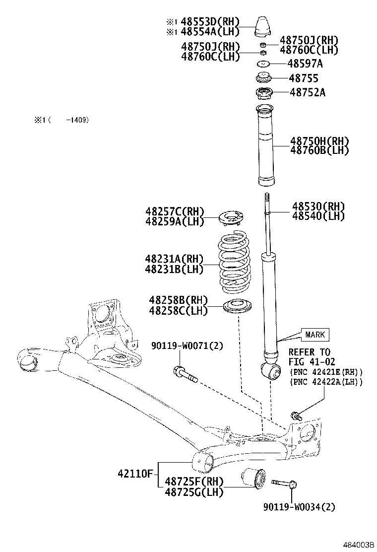 TOYOTA 48752-0H010 - Опора стойки амортизатора, подушка autospares.lv