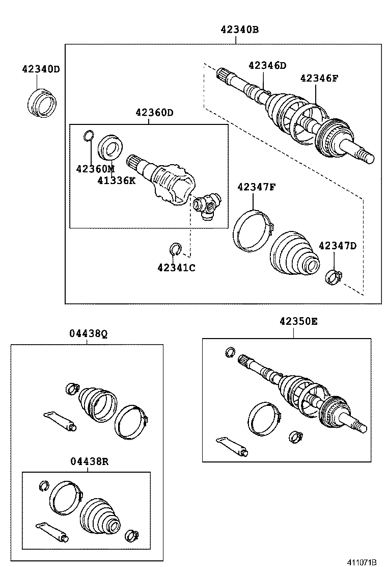 LEXUS 4304032040 - Шарнир, ШРУС, приводной вал autospares.lv