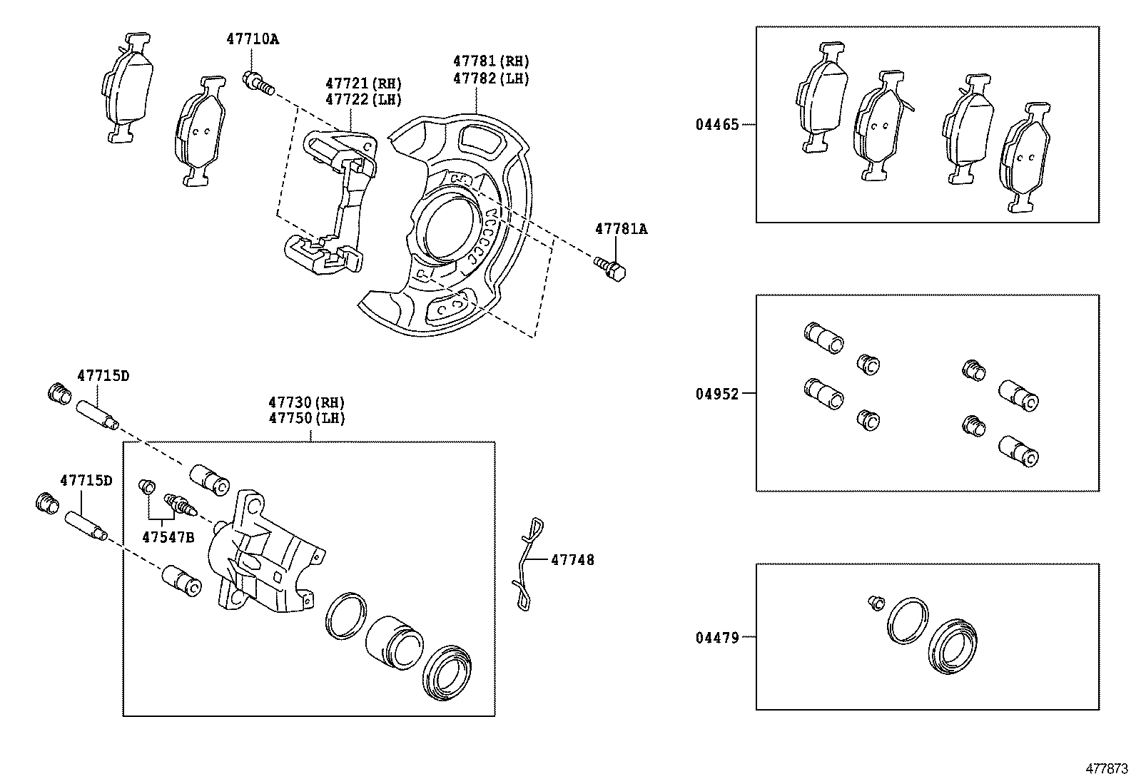 TOYOTA 47715-05010 - Направляющий болт, корпус скобы тормоза autospares.lv