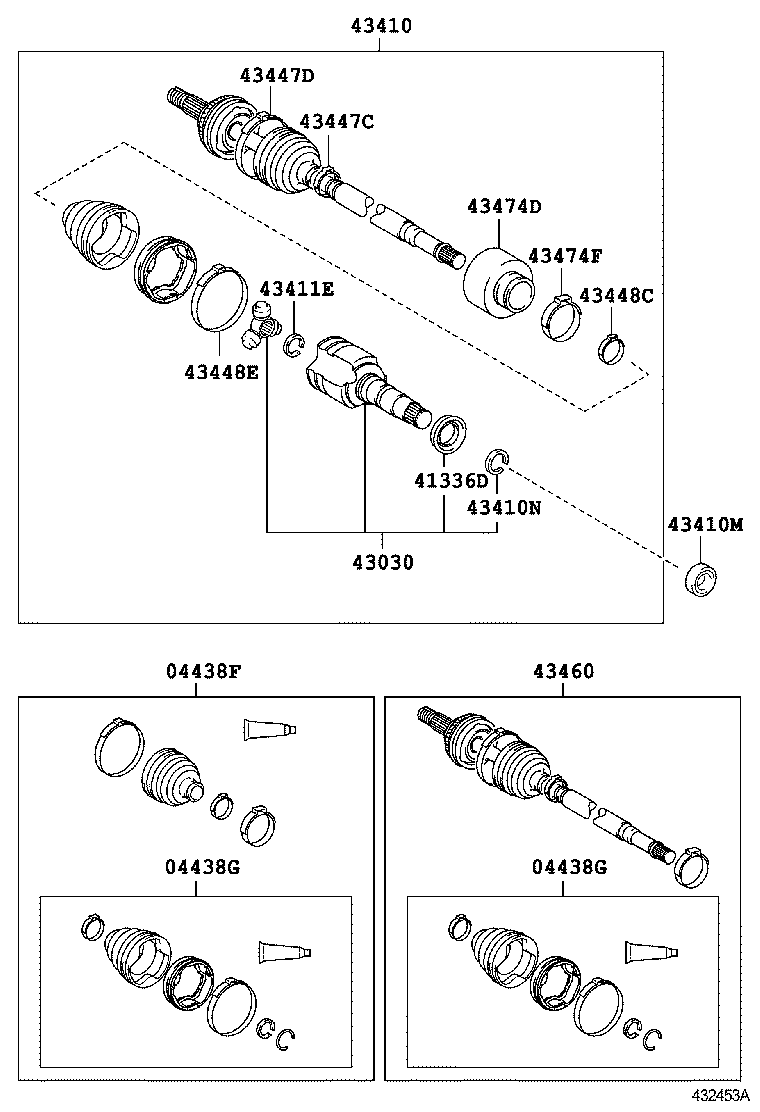 TOYOTA 4346009V00 - Шарнирный комплект, ШРУС, приводной вал autospares.lv