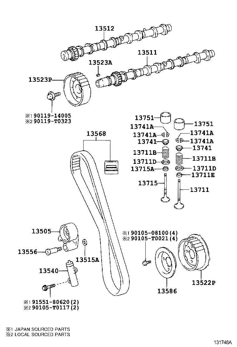 LEXUS 135050L010 - Натяжной ролик, зубчатый ремень ГРМ autospares.lv