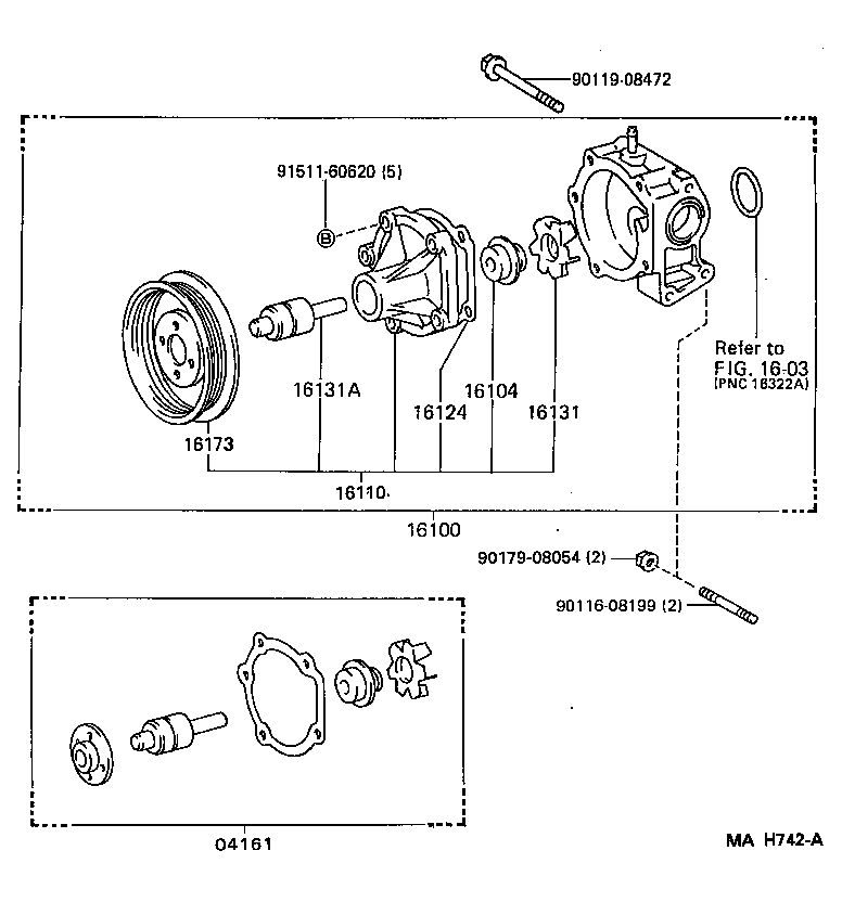 Suzuki 1610019226 - Водяной насос autospares.lv