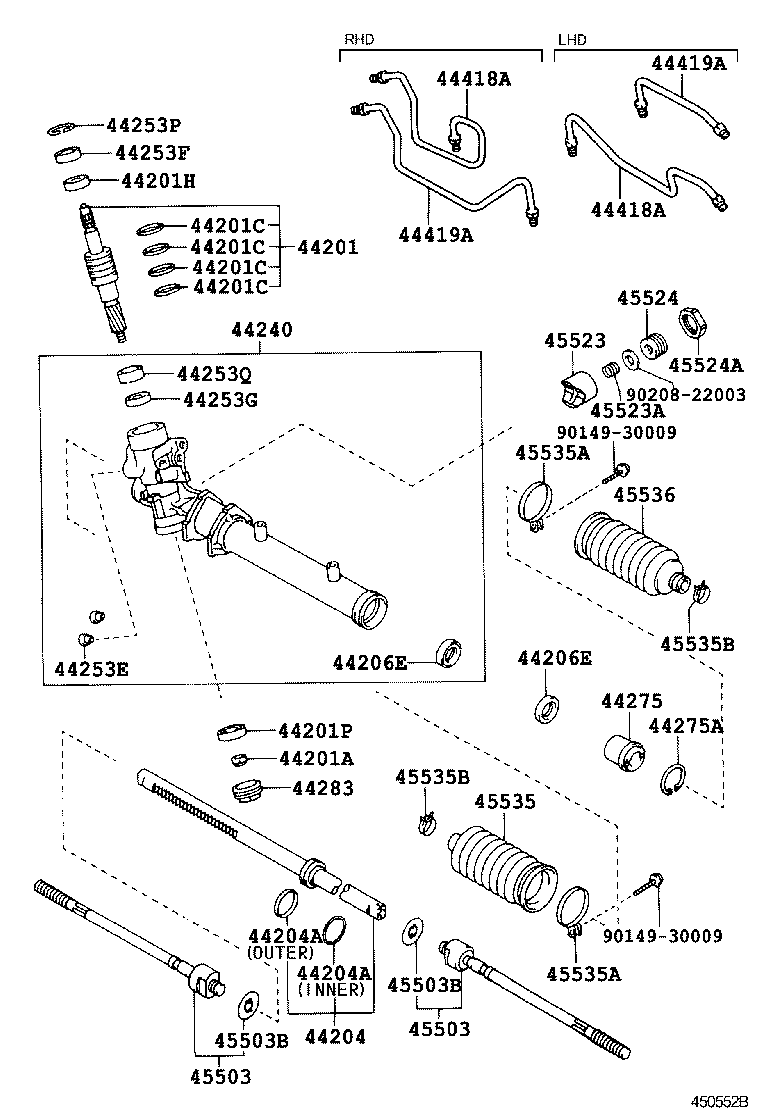 TOYOTA 45503-19215 - Осевой шарнир, рулевая тяга autospares.lv