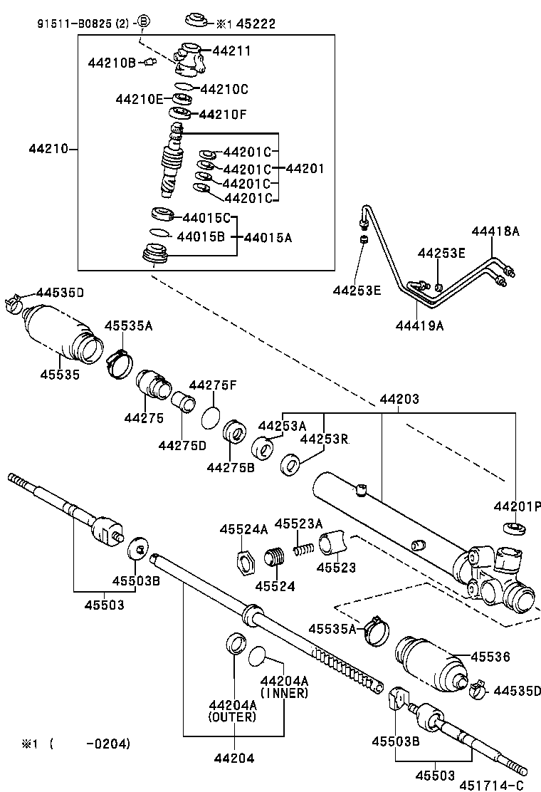 TOYOTA 45503-29575 - Осевой шарнир, рулевая тяга autospares.lv