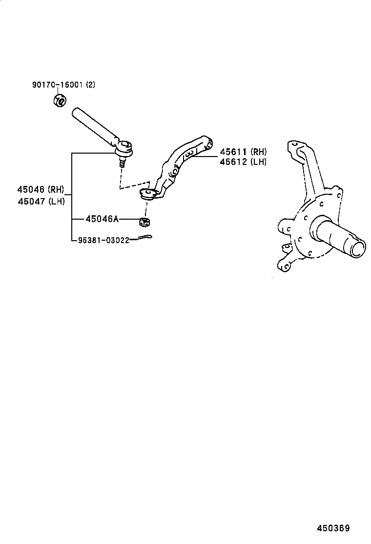 TOYOTA 45046-29325 - Наконечник рулевой тяги, шарнир autospares.lv