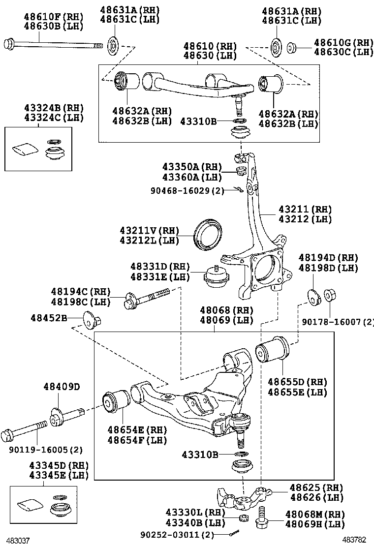 TOYOTA 48610-60070 - Рычаг подвески колеса autospares.lv