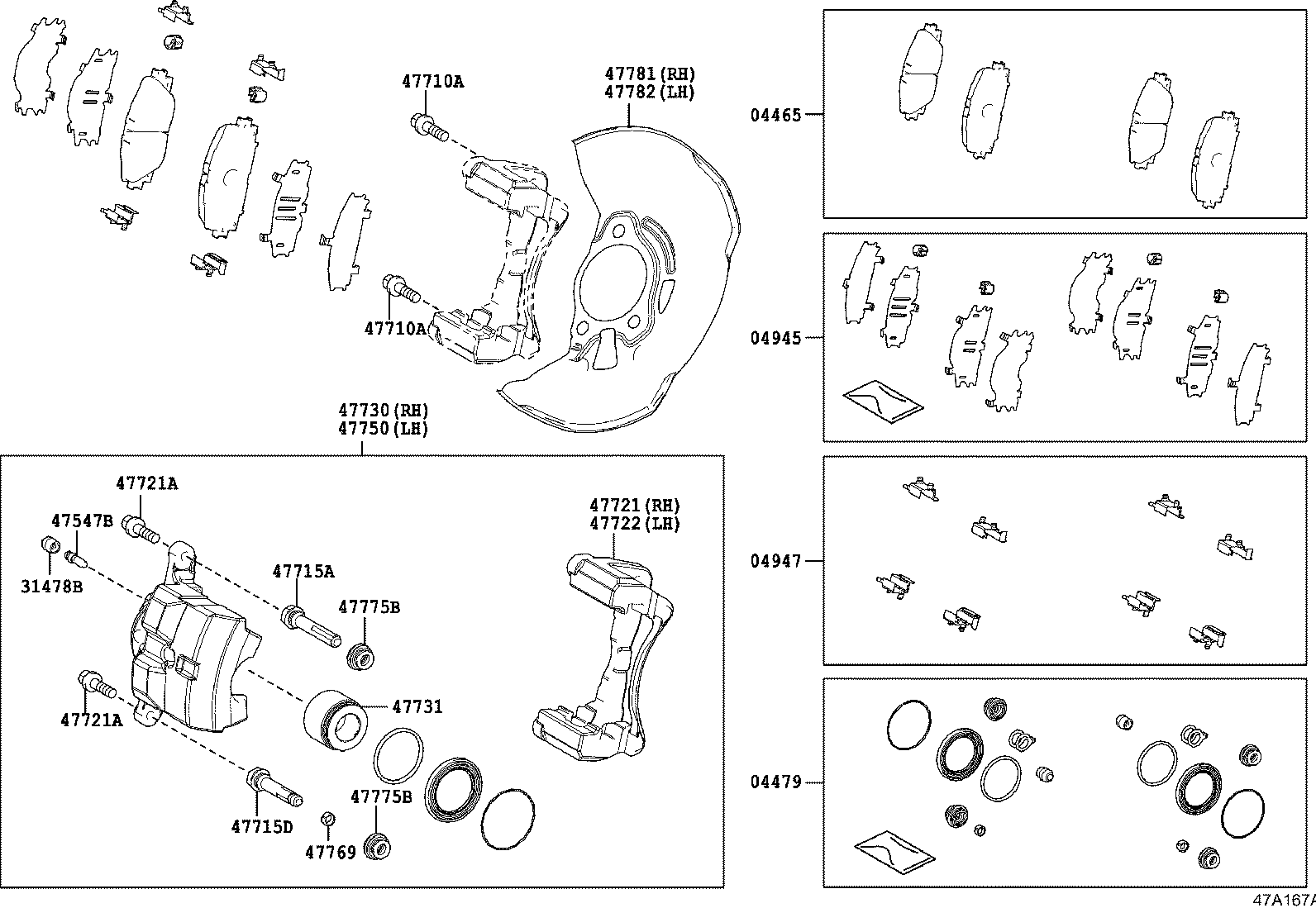 LEXUS 04465-47080 - Тормозные колодки, дисковые, комплект autospares.lv