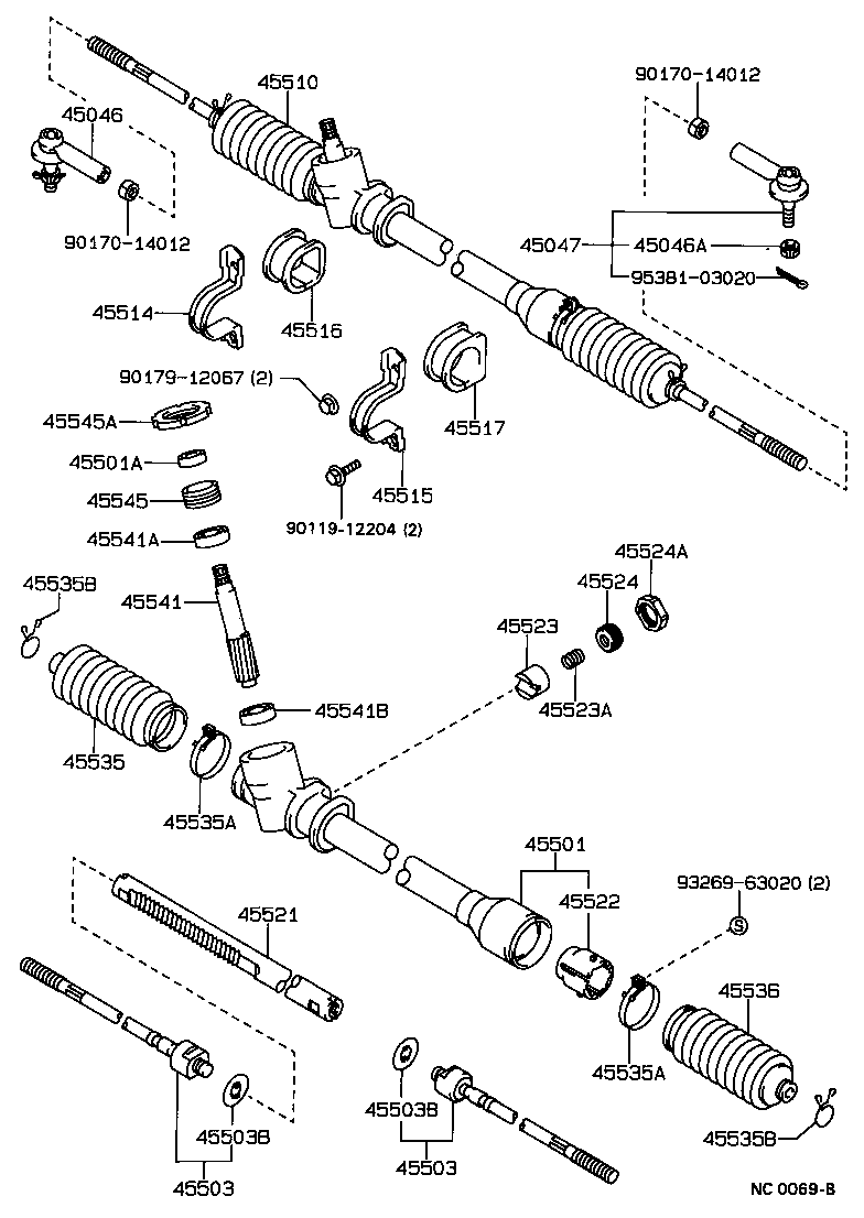 TOYOTA 45503-19125 - Осевой шарнир, рулевая тяга autospares.lv